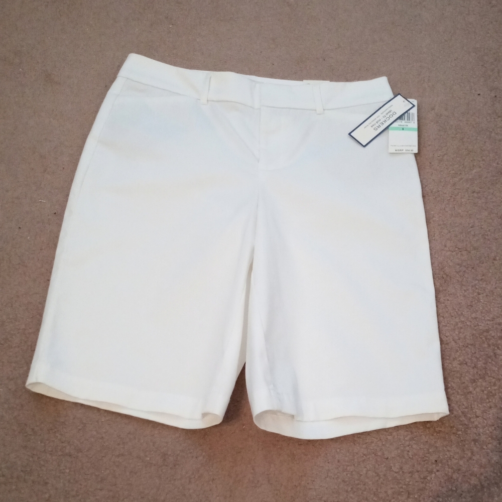 Vintage Y2K Levi's Dockers Ideal Fit Bermuda Shorts, White, Size 8 NWT